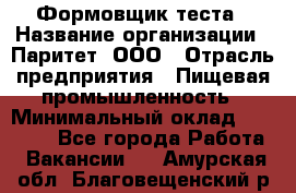 Формовщик теста › Название организации ­ Паритет, ООО › Отрасль предприятия ­ Пищевая промышленность › Минимальный оклад ­ 22 000 - Все города Работа » Вакансии   . Амурская обл.,Благовещенский р-н